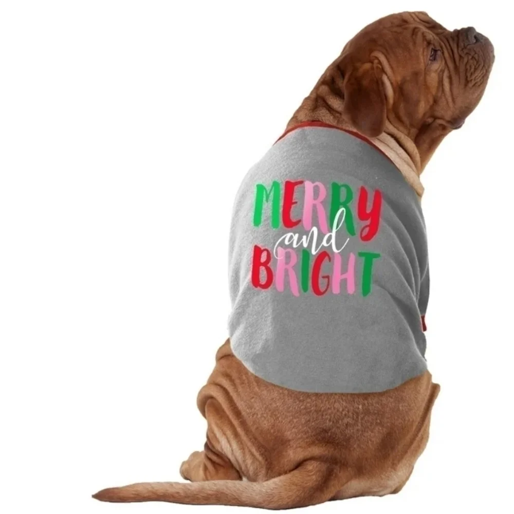NWT Vibrant Life Holiday Merry and Bright Dog T-Shirt Size Med 20 to 50lbs